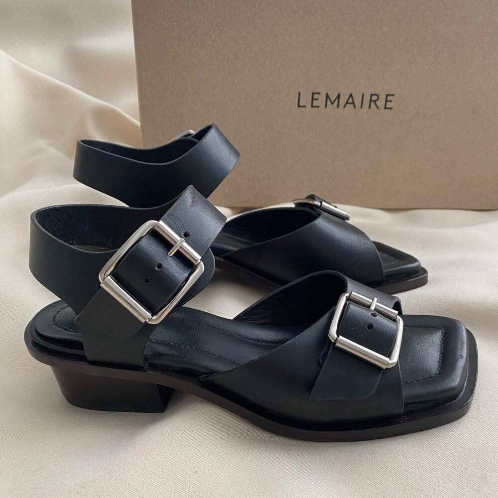 Lemaire Black Square 35m Heeled Sandals, size 36 - Picture 14 of 14